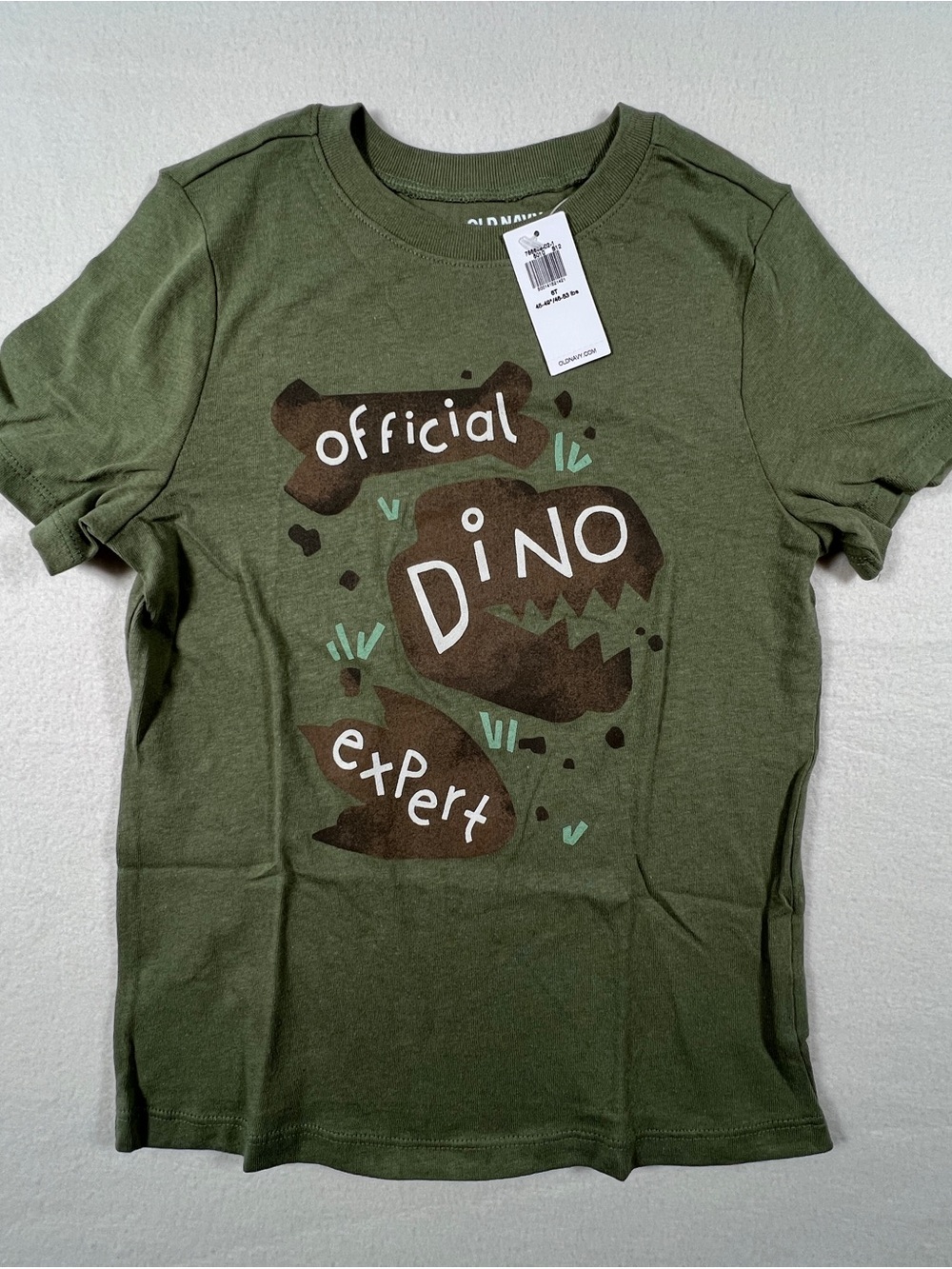 NWT Old Navy Toddler Official Dino Expert Graphic Tee — Size 6T